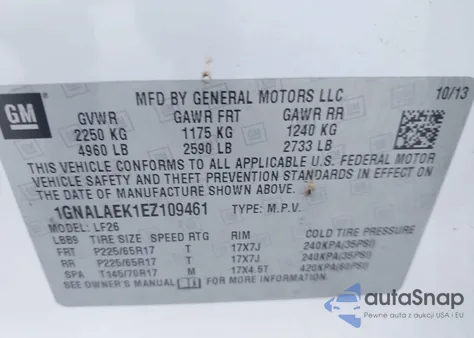 2014 Chevrolet Equinox Ls from USA, damaged, VIN 1GNALAEK1EZ109461